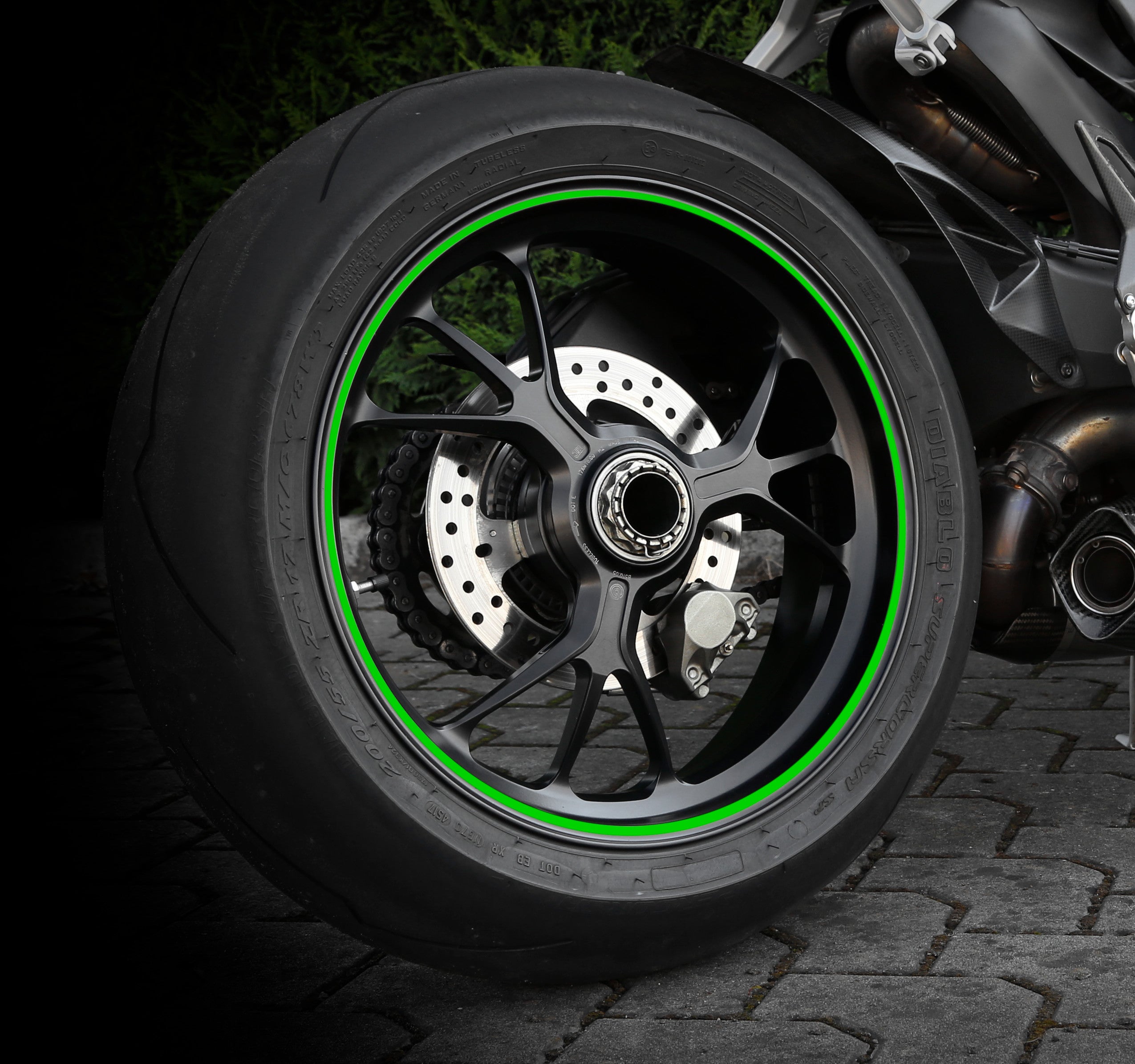 Wheel Stripe Racing, profilo adesivo per cerchi ruota - Verde