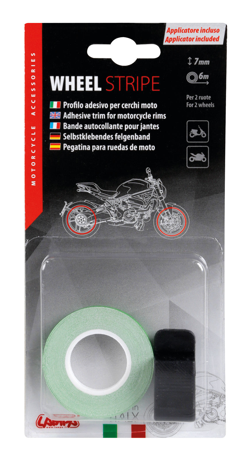 Wheel Stripe Racing, profilo adesivo per cerchi ruota - Verde