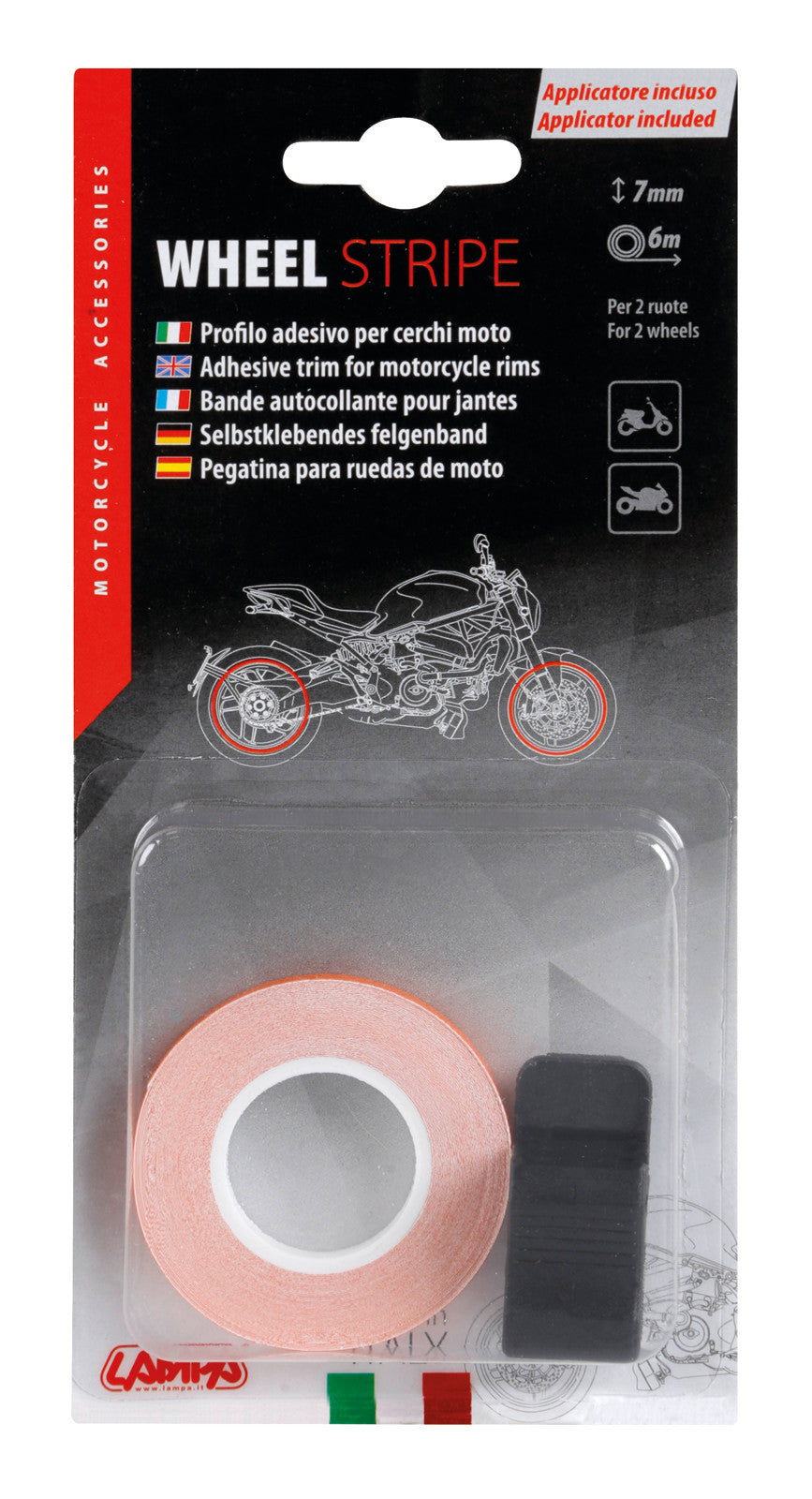 Wheel Stripe Racing, profilo adesivo per cerchi ruota - Arancione
