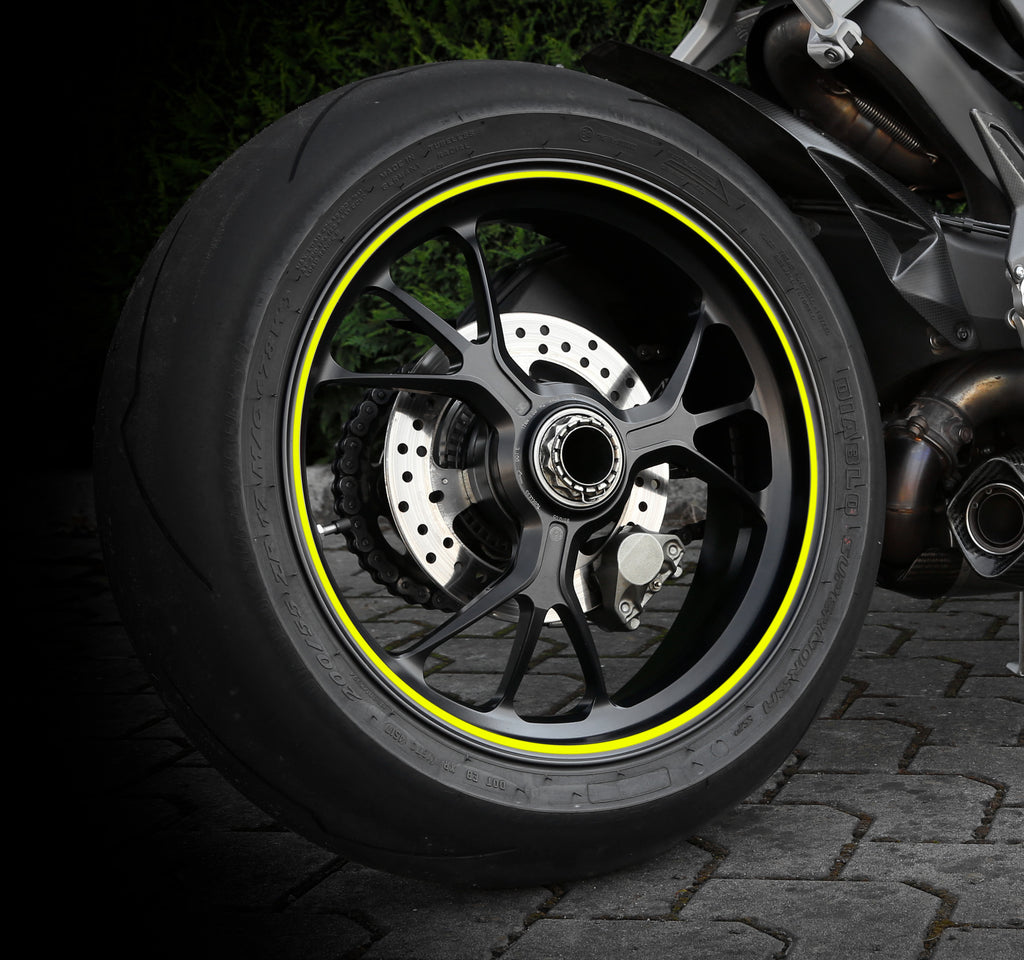 Wheel Stripe Fluo, profilo adesivo per cerchi ruota - Giallo