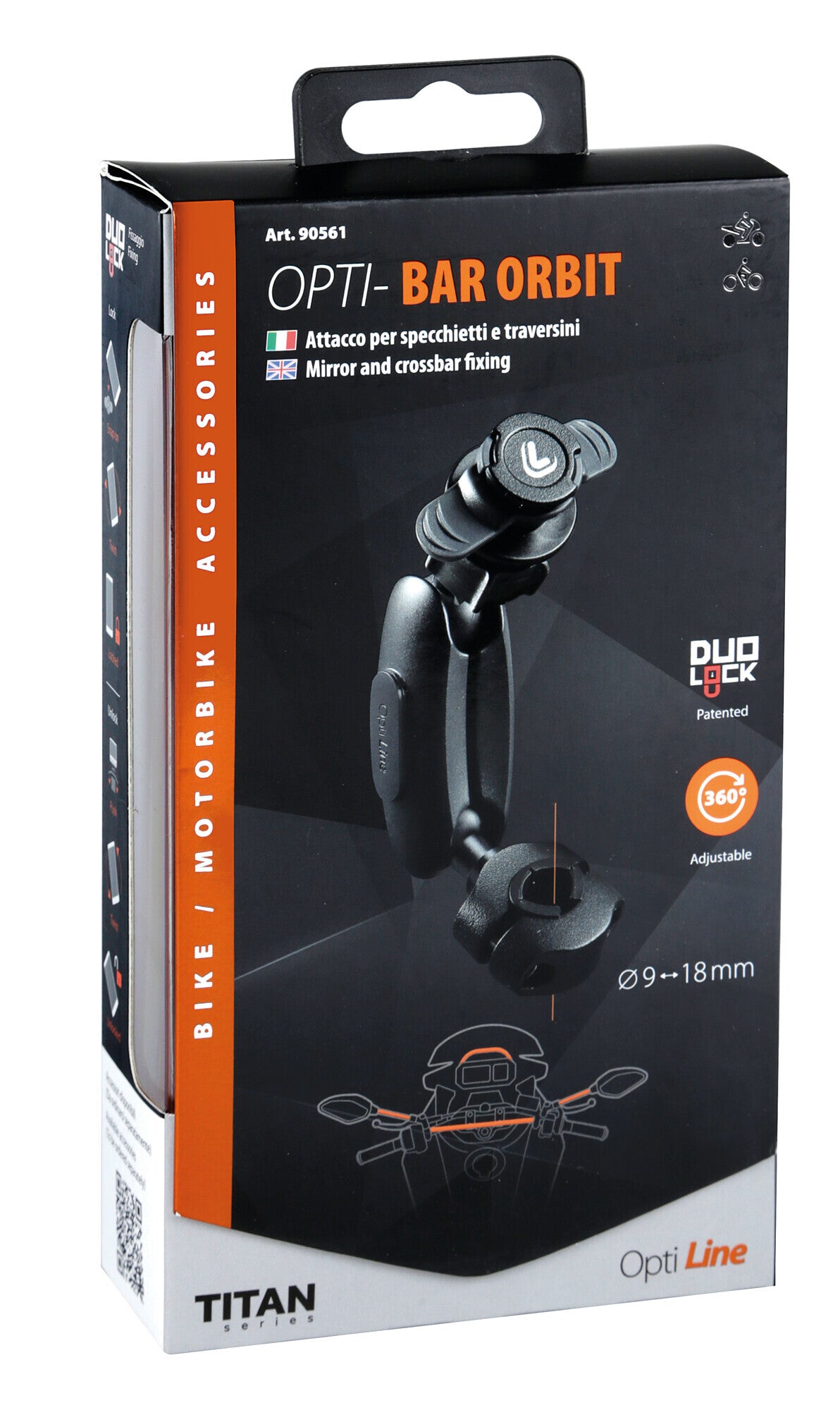 Titan Bar Orbit, supporto a braccio snodato con attacco per specchietti e traversini