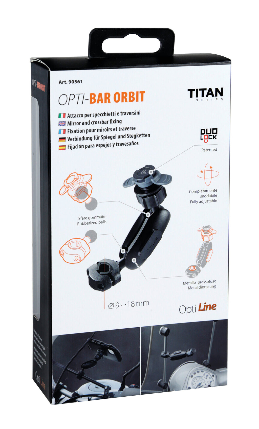 Titan Bar Orbit, supporto a braccio snodato con attacco per specchietti e traversini