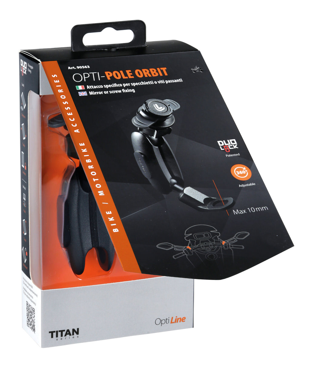 Titan Pole Orbit, supporto a braccio snodato con attacco per specchietti e viti passanti