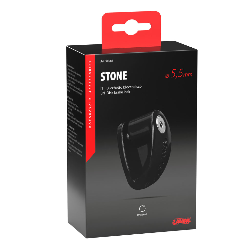 Stone, lucchetto bloccadisco - Perno Ø 5,5 mm - Nero
