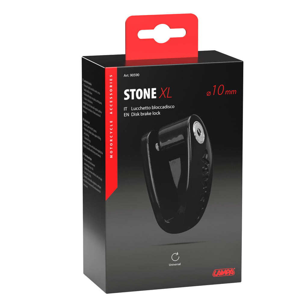 Stone XL, lucchetto bloccadisco - Perno Ø 10 mm - Nero