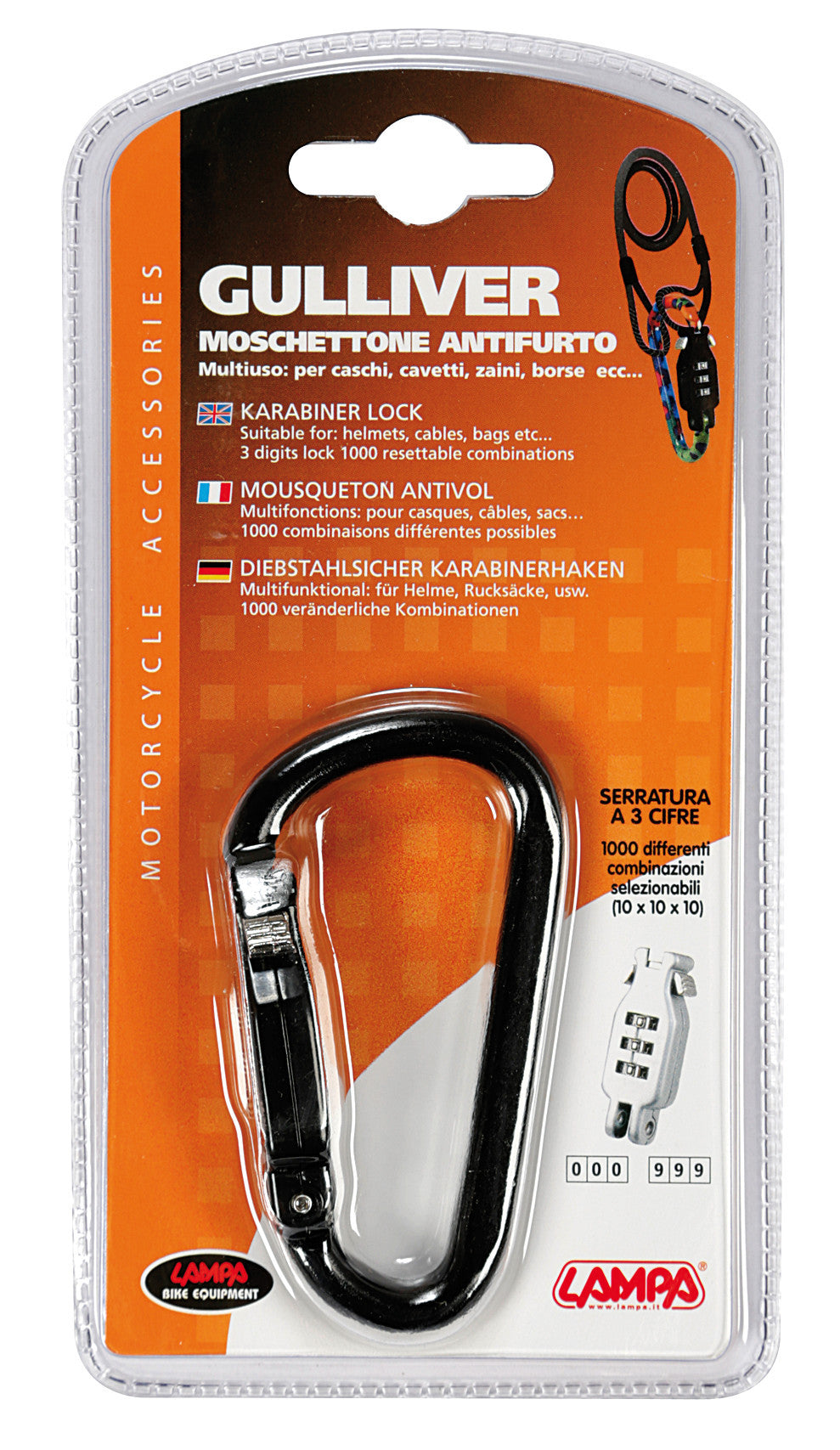 Gulliver, moschettone-antifurto - Black