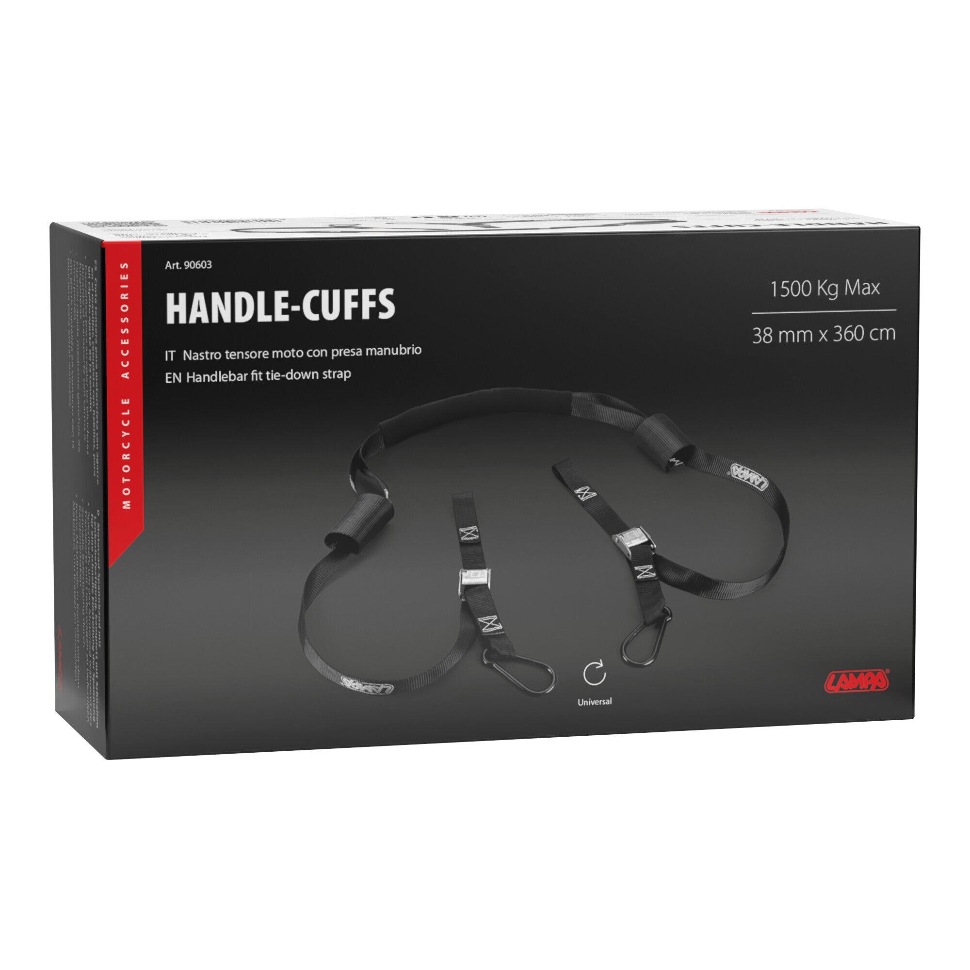 Handle-Cuffs, nastro tensore moto con presa manubrio