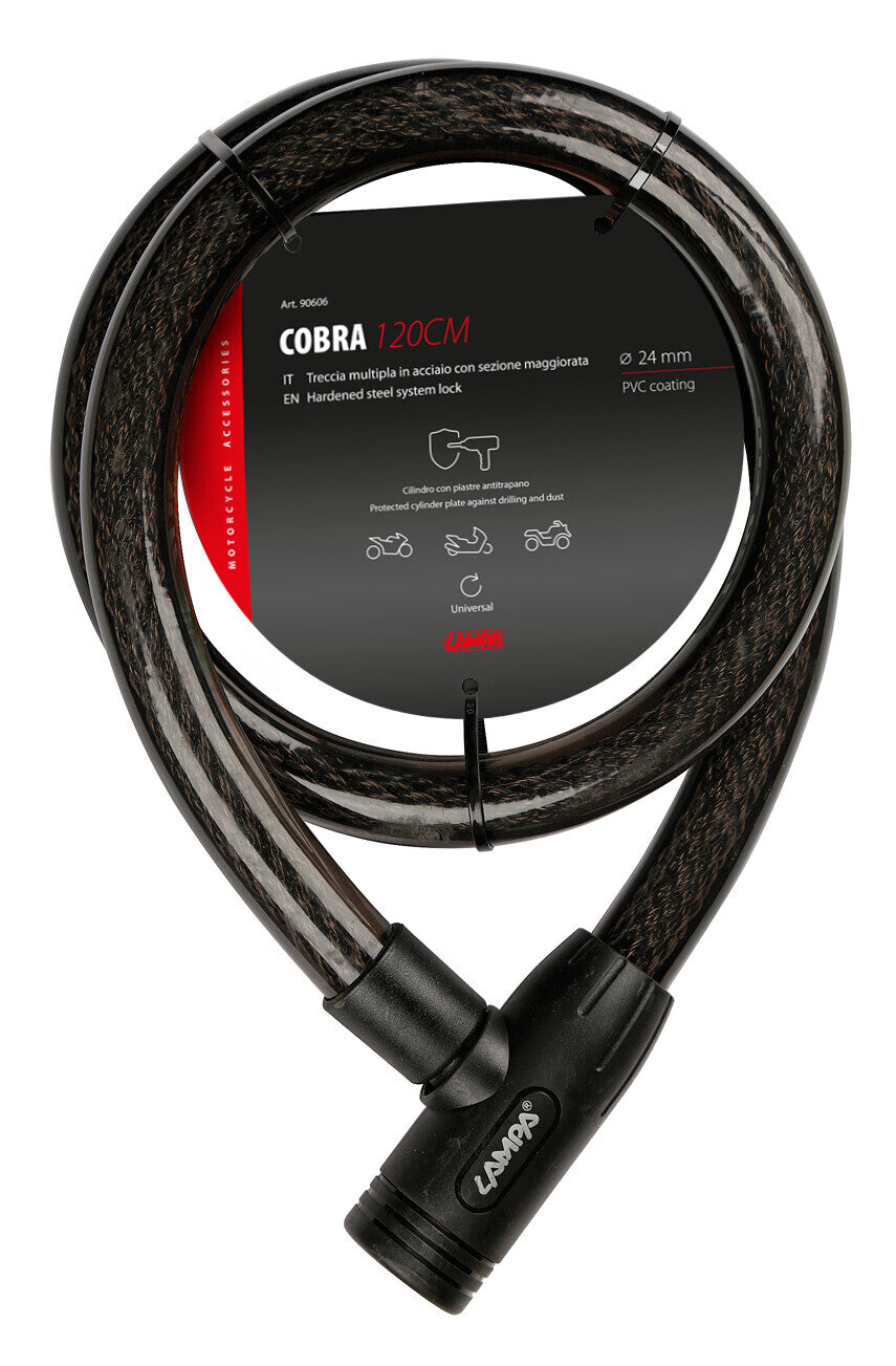Cobra, treccia multipla in acciaio - 120 cm