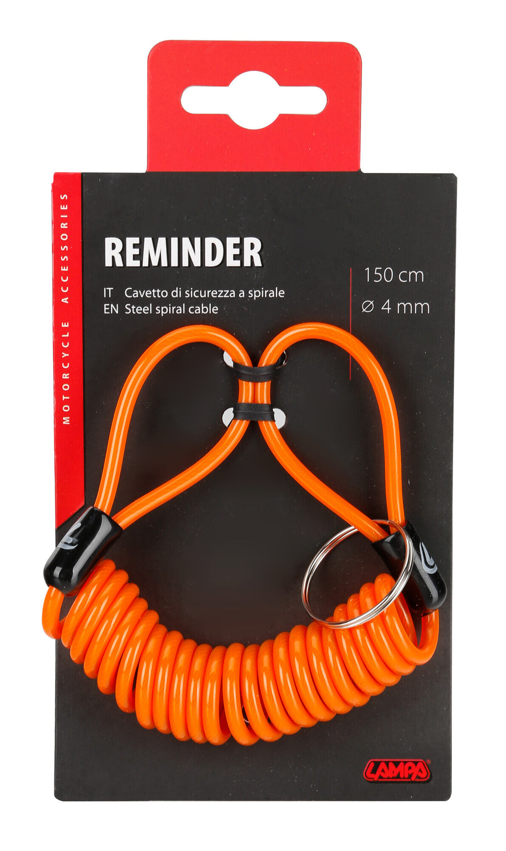 Reminder, cavetto di sicurezza a spirale - Arancio