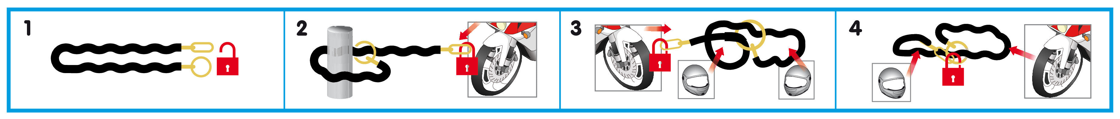 C-Lock 150R, catena antifurto - 150 cm