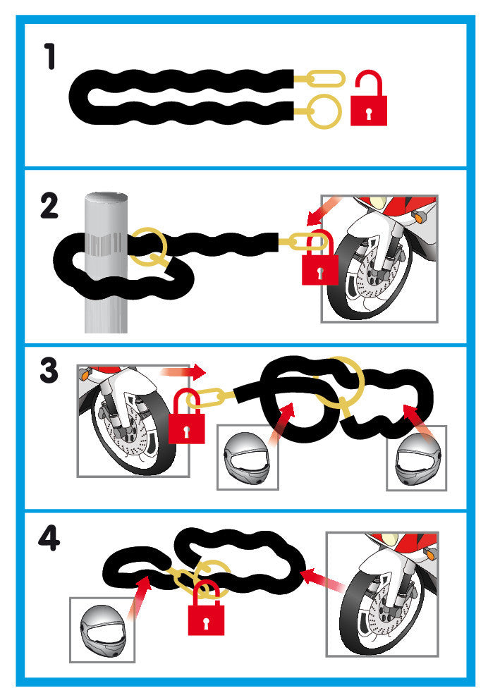 C-Lock 150R, catena antifurto - 150 cm