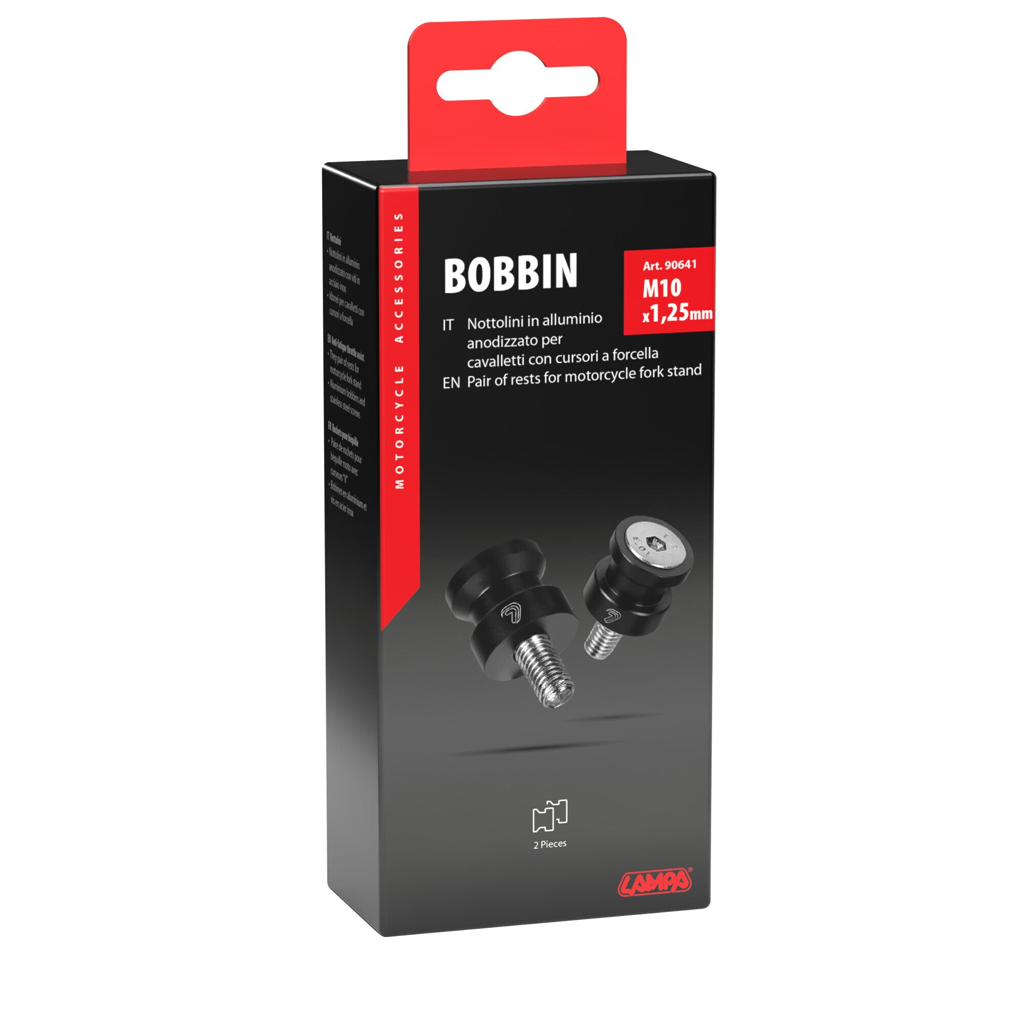 Coppia supporti cavalletto - M10x1,25 mm - Nero
