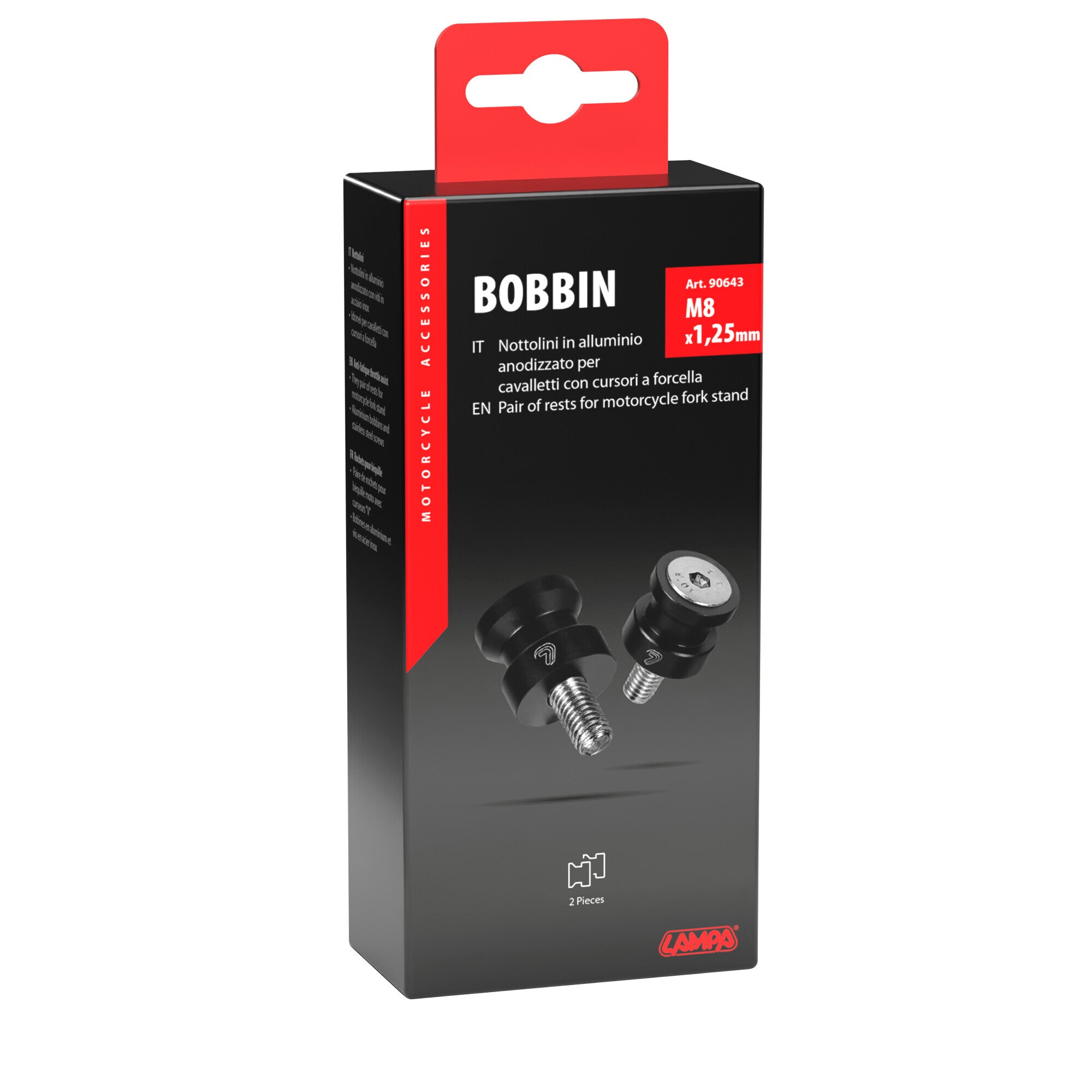Coppia supporti cavalletto - M8x1,25 mm - Nero