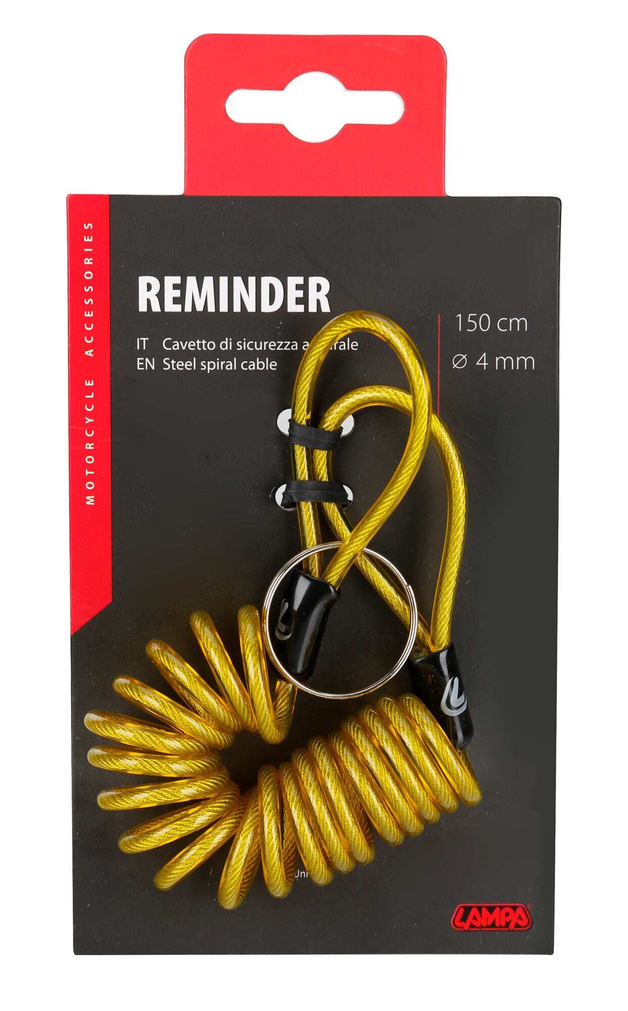Reminder, cavetto di sicurezza a spirale - Giallo
