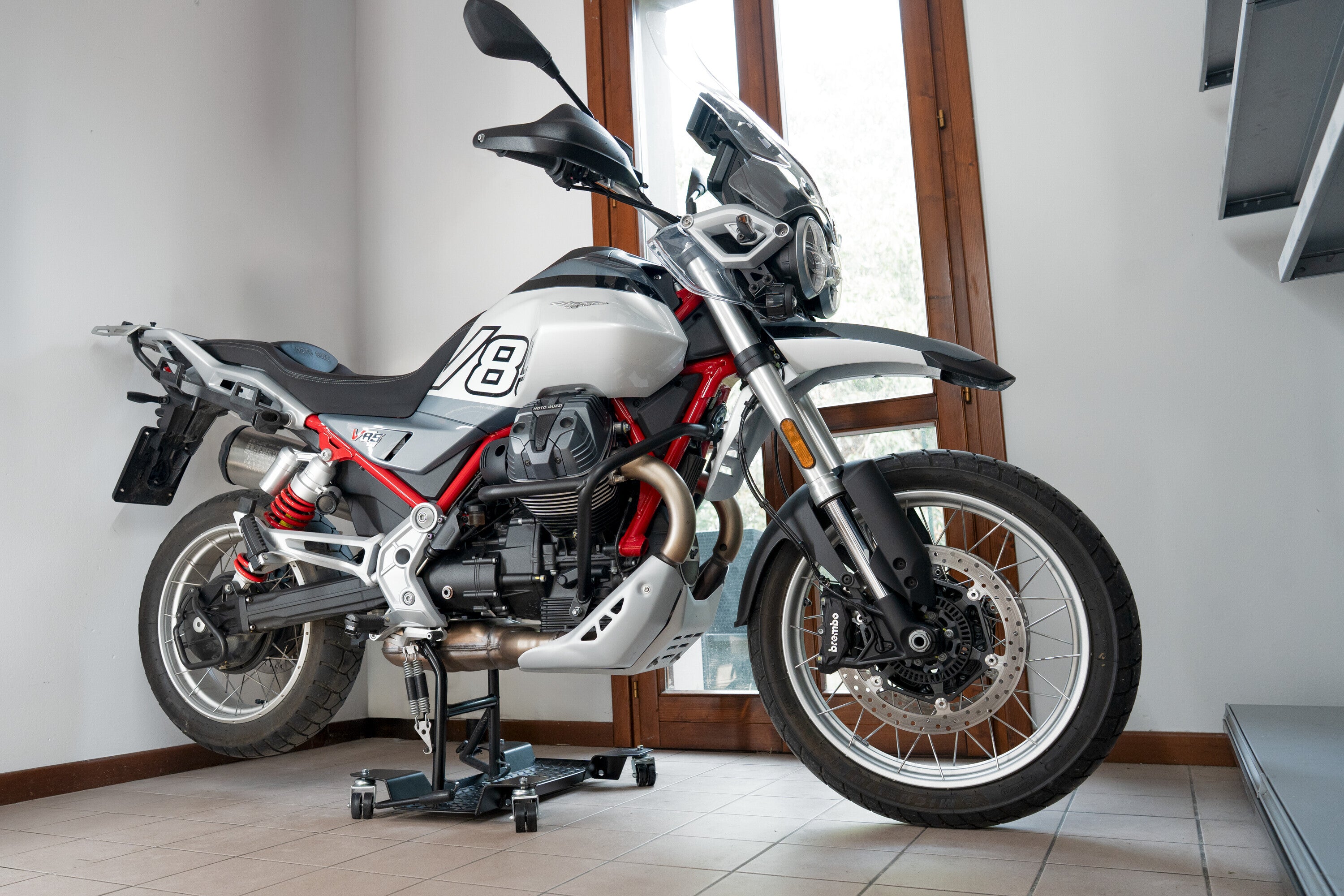 Carrello sposta moto per cavalletto centrale