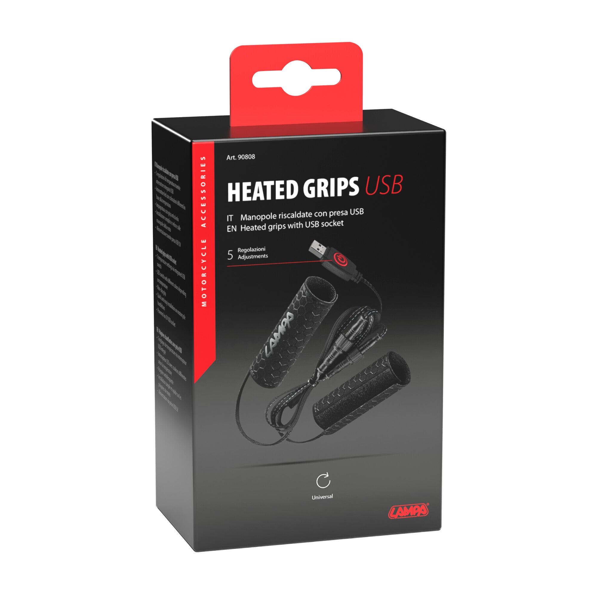Manopole riscaldate con presa USB
