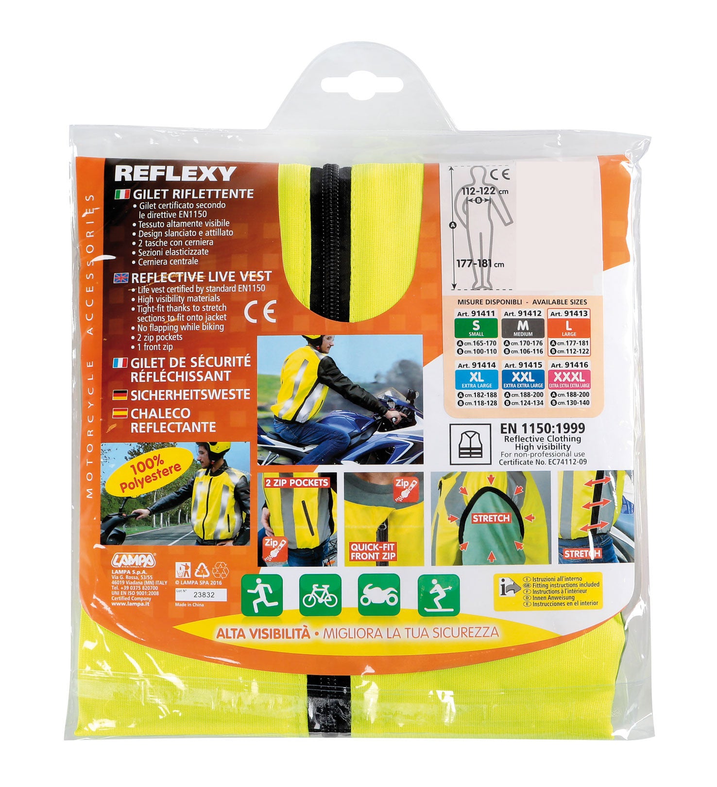 Reflexy, gilet riflettente - Giallo - XXL