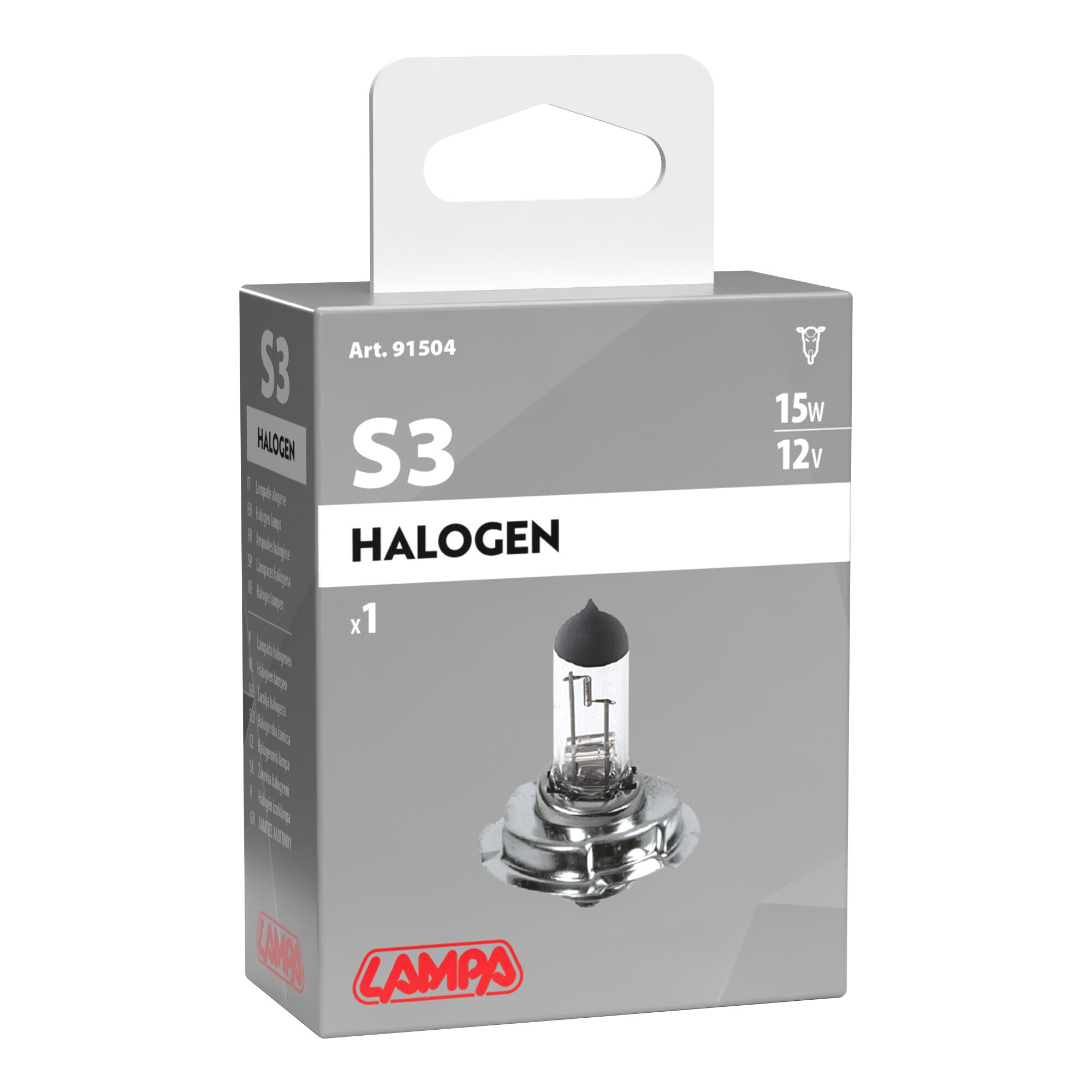 12V Lampada alogena - S3 - 15W - P26s - 1 pz - Scatola