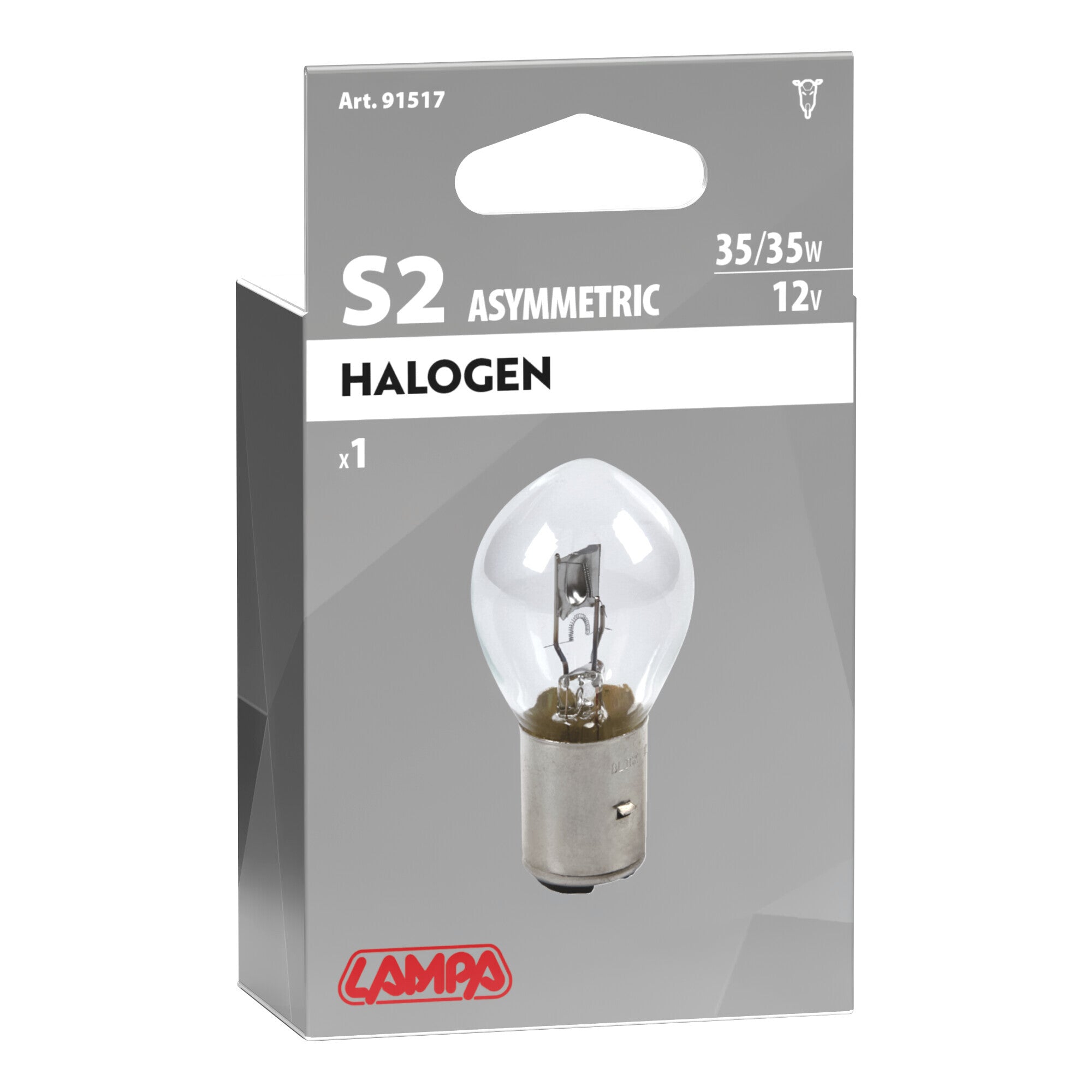 12V Lampada 2 filamenti - S2 asymmetric - 35/35W - BA20d - 1 pz - Scatola