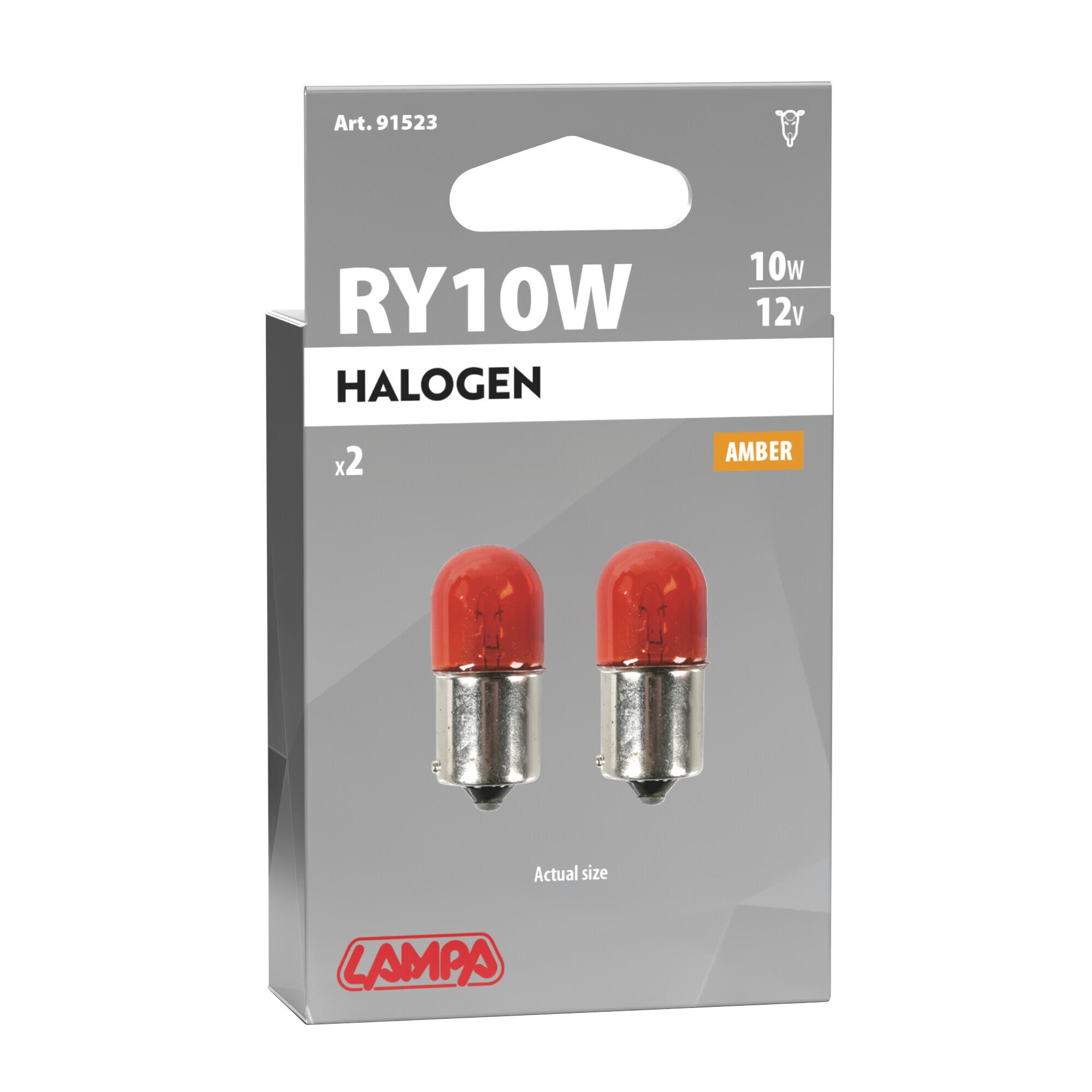 12V Lampada sferica - RY10W - 10W - BAU15s - 2 pz - Scatola - Arancio