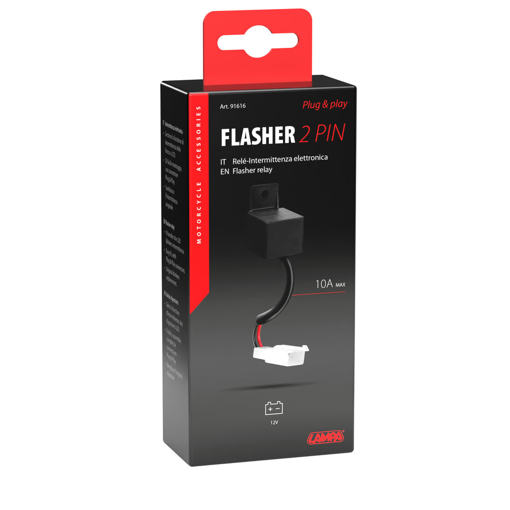 Flasher 2 Pin, intermittenza elettronica plug & play - 12V - 10A