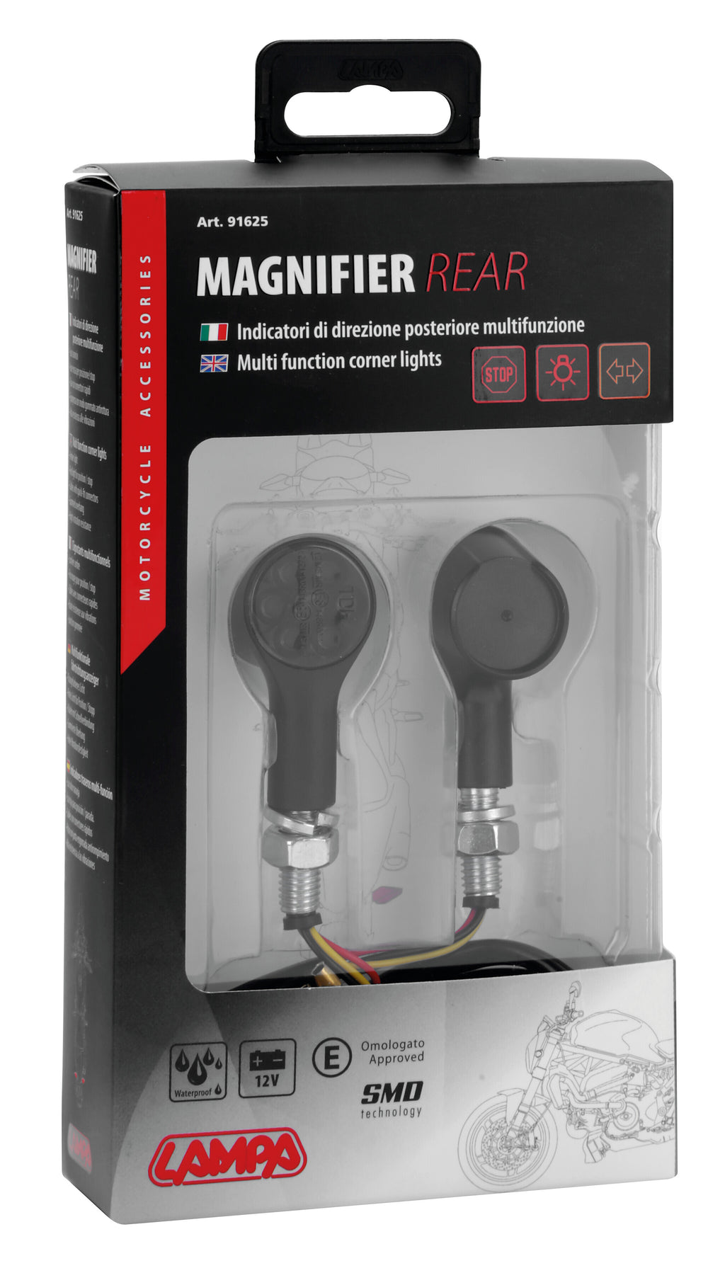 Magnifier Rear, indicatori di direzione a led e luce di posizione/stop posteriori - 12V LED