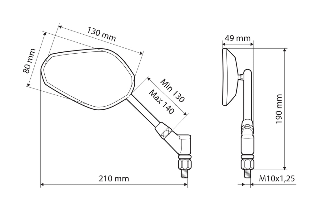 Trident, coppia specchi retrovisori