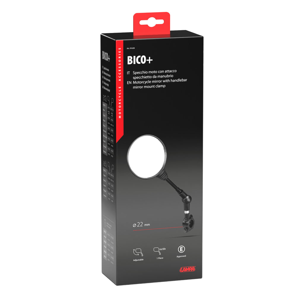 Bico+, specchio retrovisore con attacco da manubrio