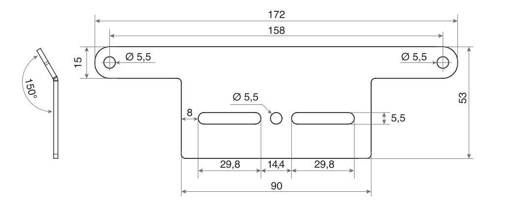 Supporto per catarifrangente targa - Type 1