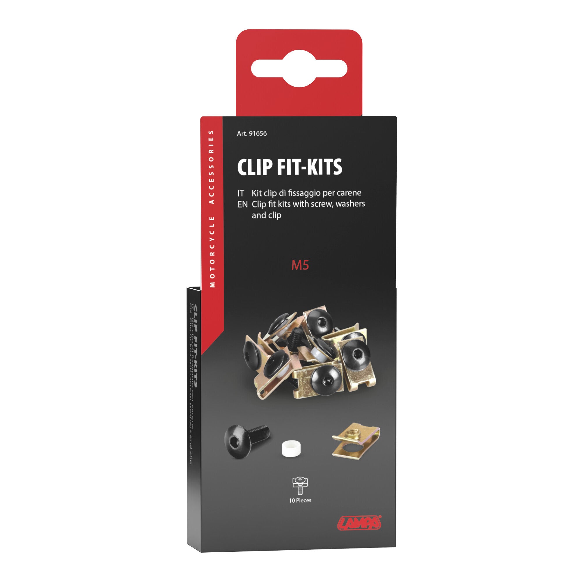 Clip Fit-Kits, kit clip di fissaggio per carene (5 MA) - 10 pz - Nero