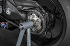 Cavalletto posteriore per moto, monobraccio sinistro