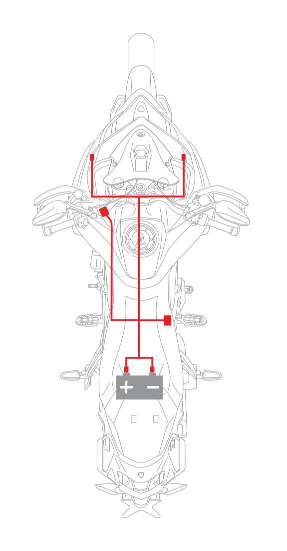 Light Wiring Kit, kit cablaggio faretti per moto, 12V