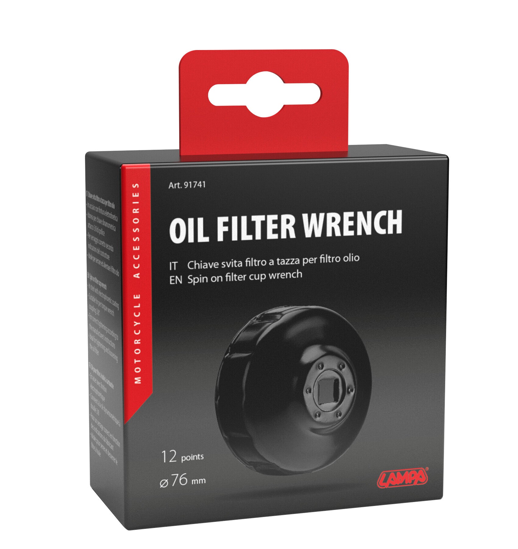 Chiave svita filtro a tazza per filtro olio per filtro Ø 76 mm con 12 lati