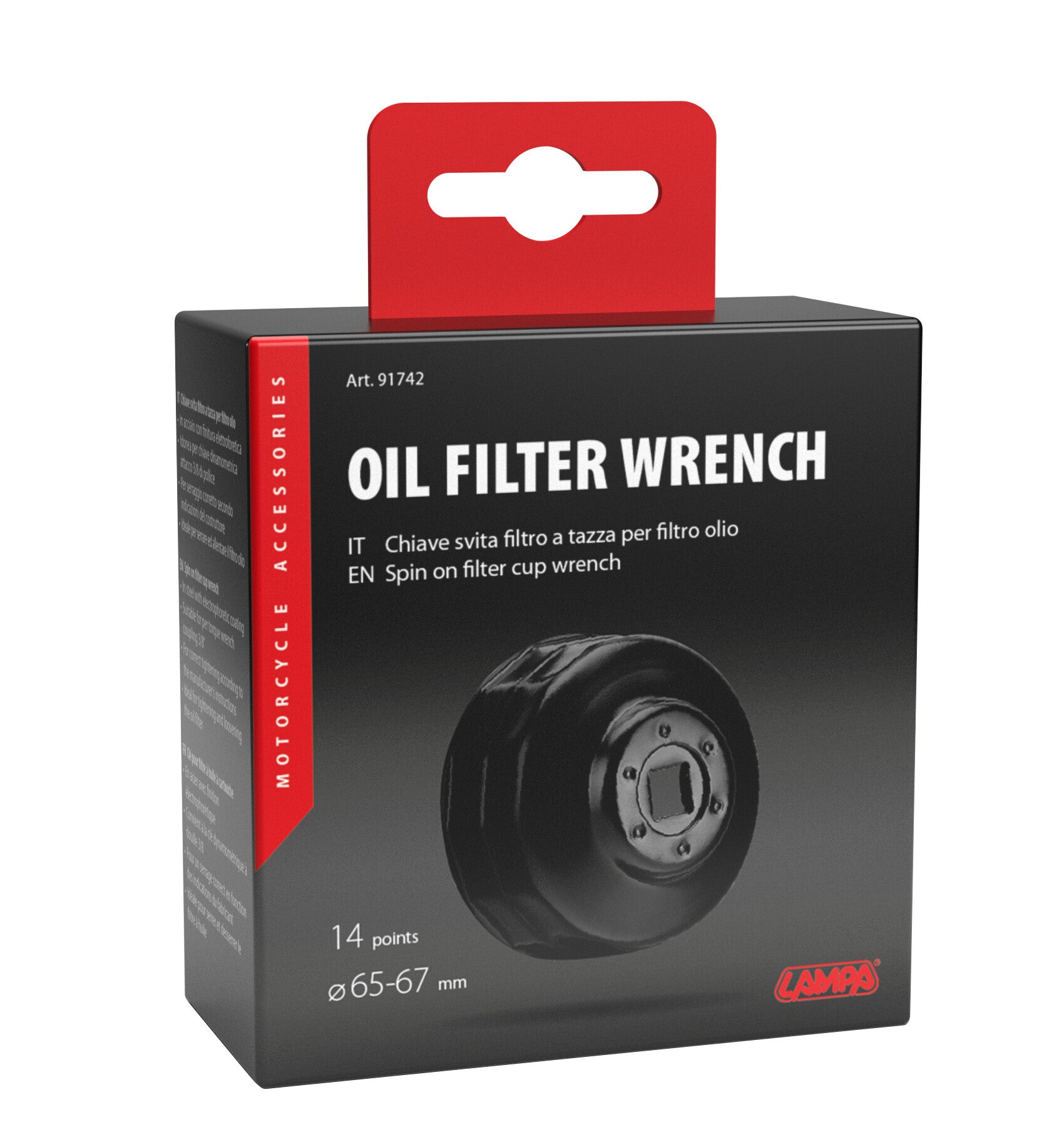Chiave svita filtro a tazza per filtro olio per filtro Ø 65-67 mm con 14 lati