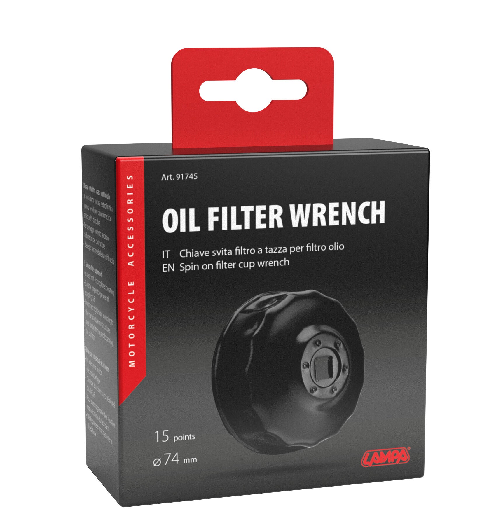 Chiave svita filtro a tazza per filtro olio per filtro Ø 74 mm con 15 lati