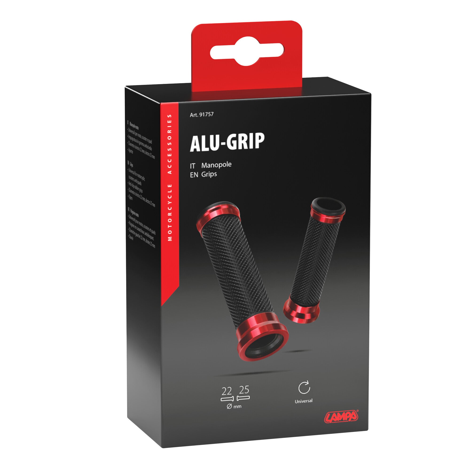 Alu-Grip, manopole universali - Rosso