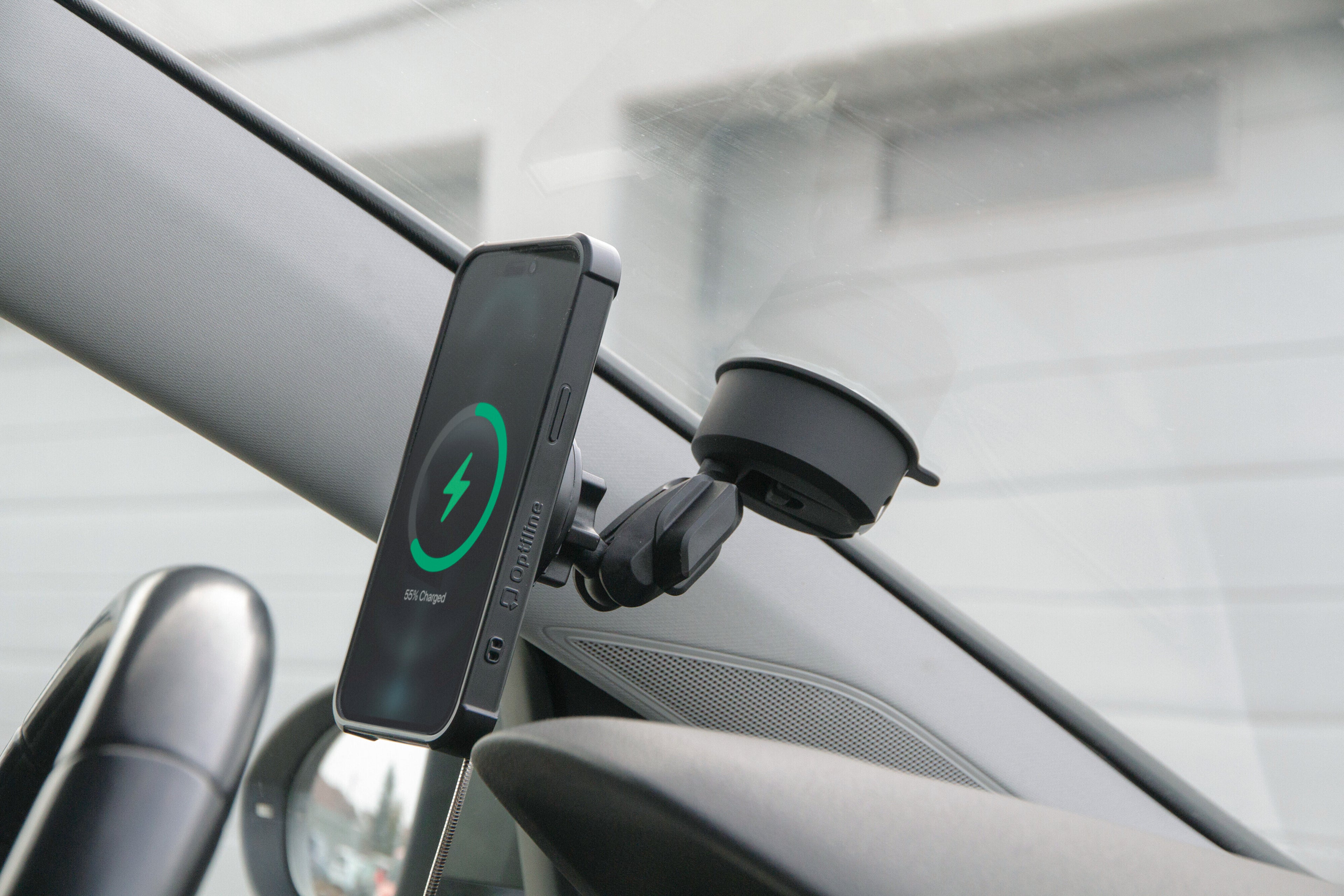 Mag Wireless Orbit, Porta telefono magnetico con ricarica wireless e attacco a ventosa adesiva