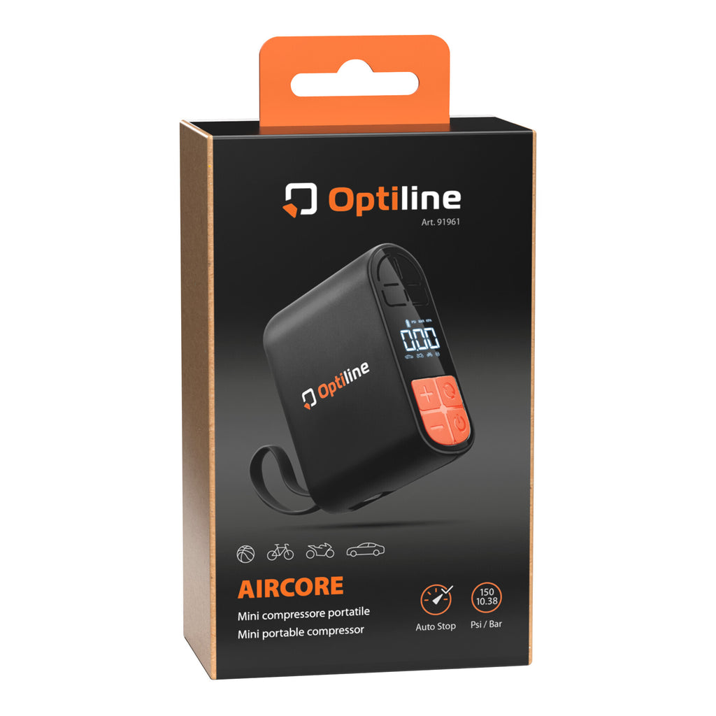 Aircore, mini compressore elettrico portatile compatibile con auto, moto, bici, palloni