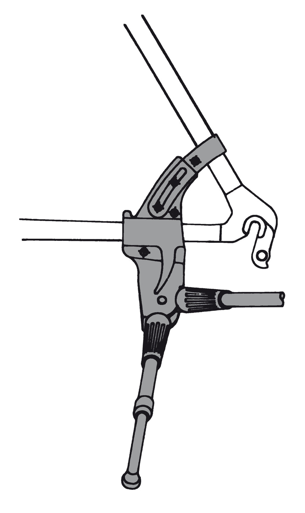 Cavalletto laterale regolabile in alluminio, 24-28 cm