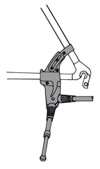 Cavalletto laterale regolabile in alluminio, 24-28 cm