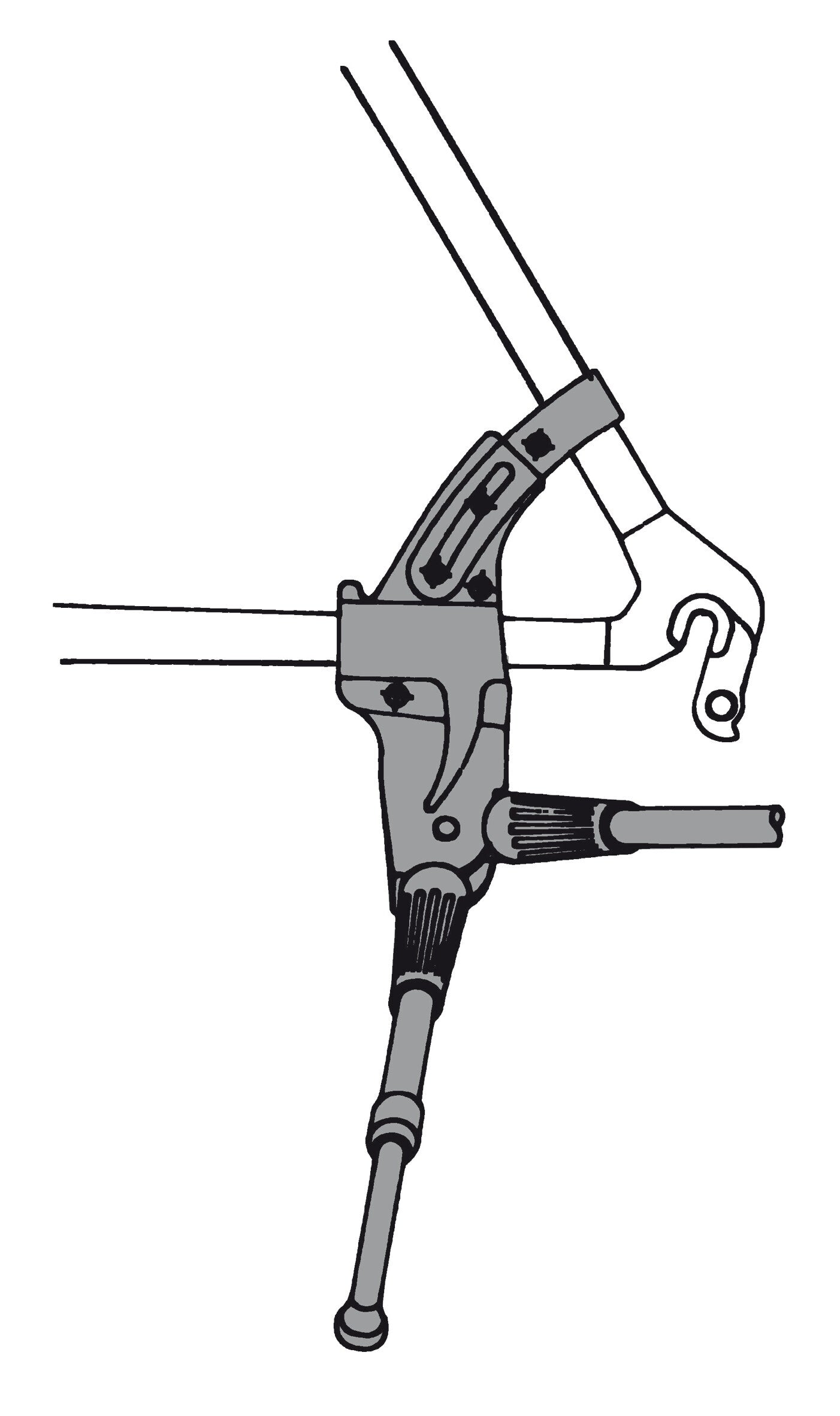 Cavalletto laterale regolabile in alluminio, 24-28 cm