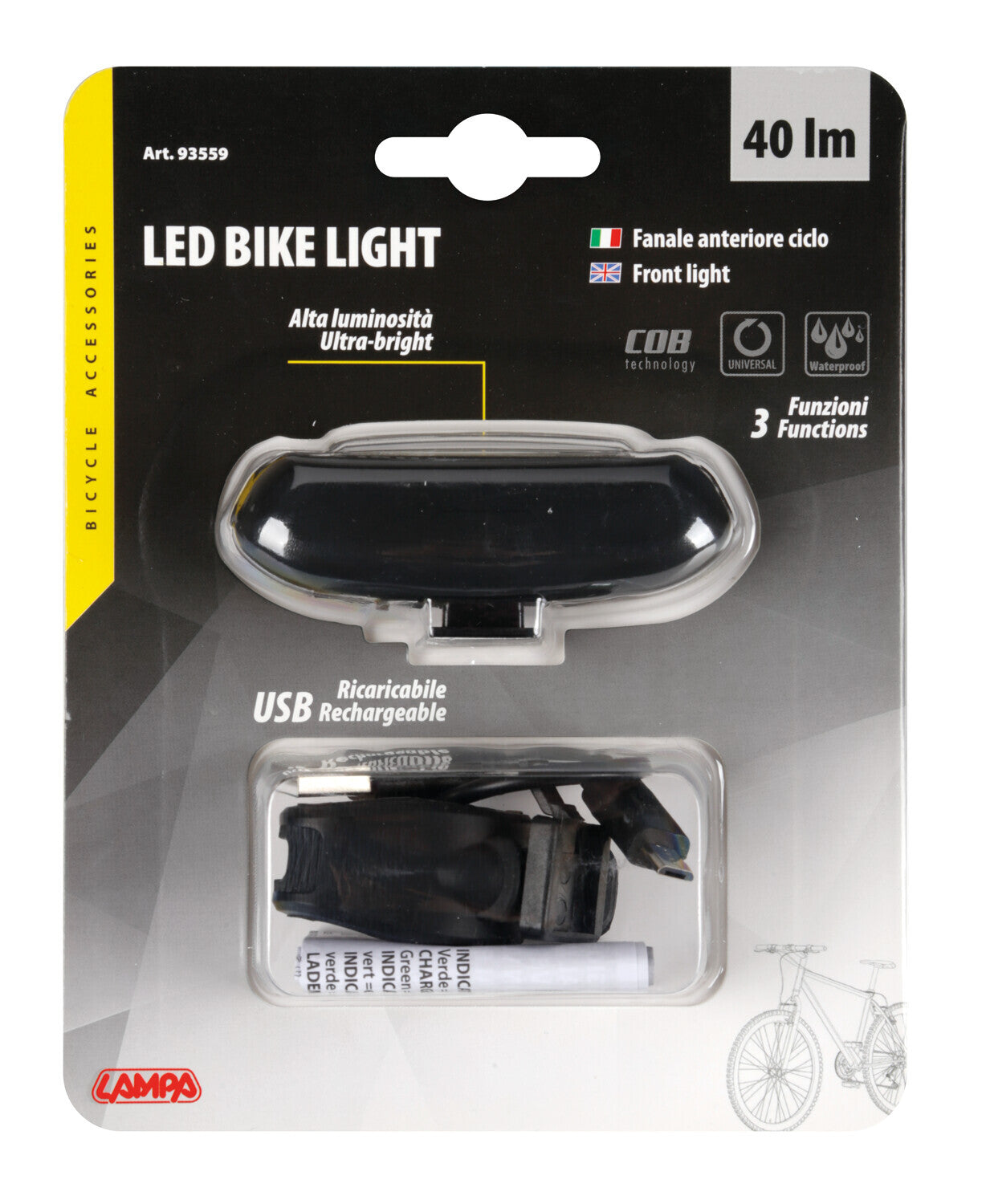 Led light, fanale anteriore a 3 funzioni