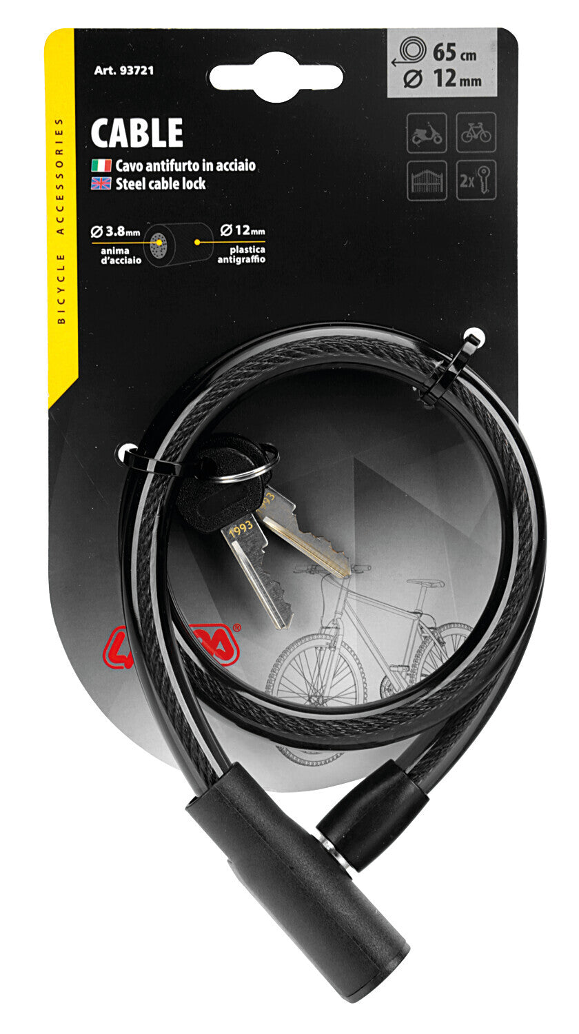 Cavo antifurto in acciaio Ø 12 mm - 65 cm