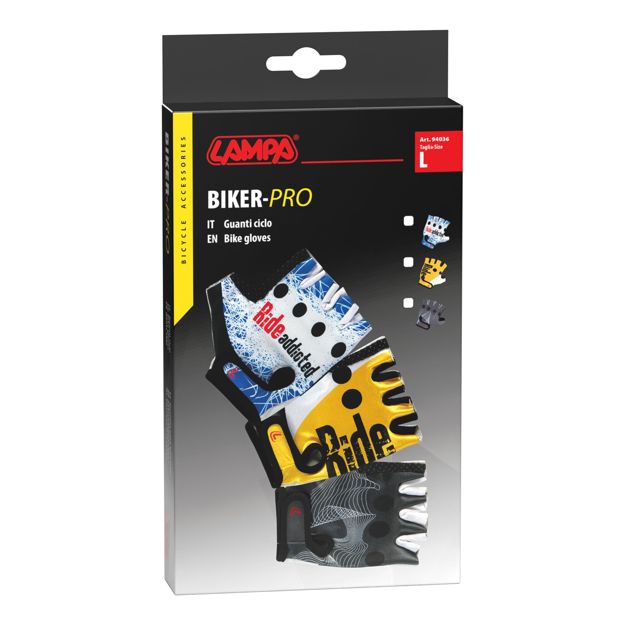 Biker-Pro, guanti in pelle e lycra - L