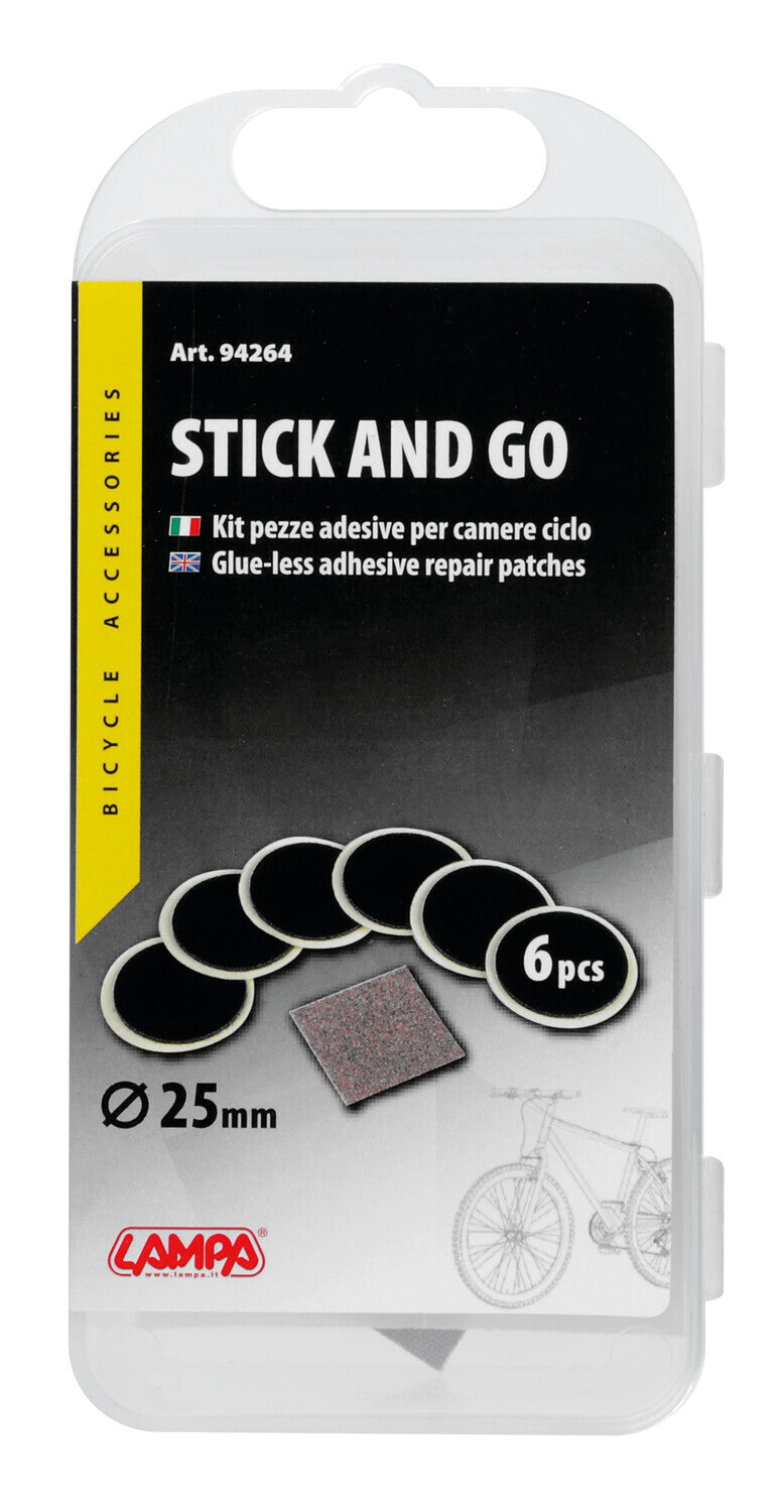 Stick & Go, kit 6 pezze riparazione adesive per camere d’aria