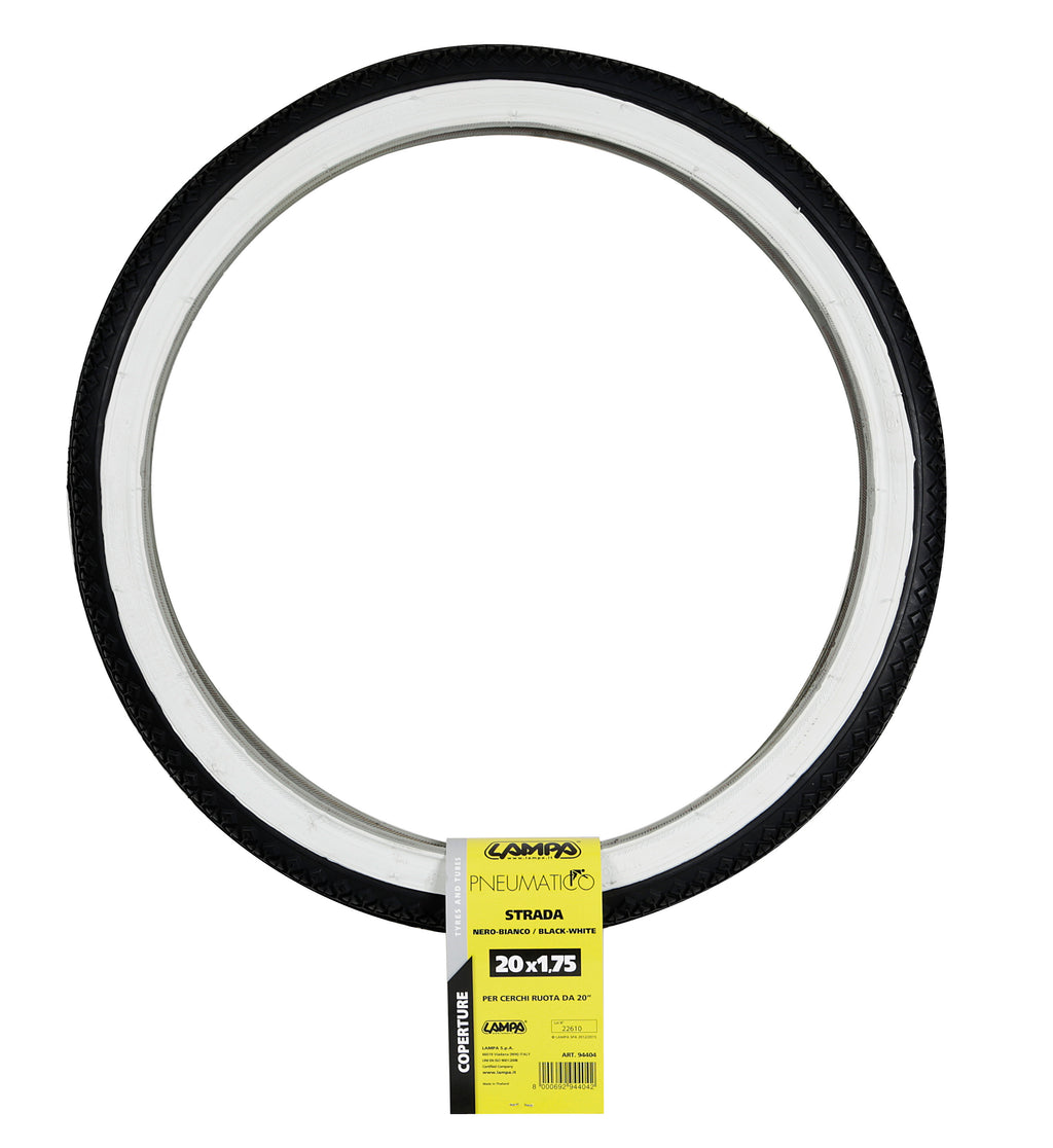 Pneumatico Strada - 20 x 1,75 - 2,125 - Nero/Bianco
