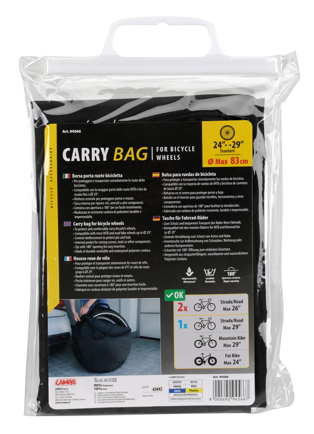 Borsa porta ruote bicicletta