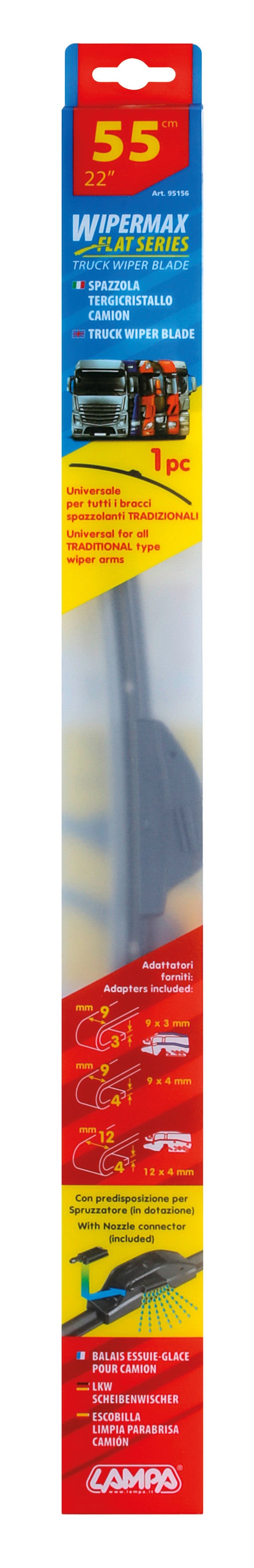 Wipemax, spazzola tergicristallo per camion e furgoni - 55 cm (22“)