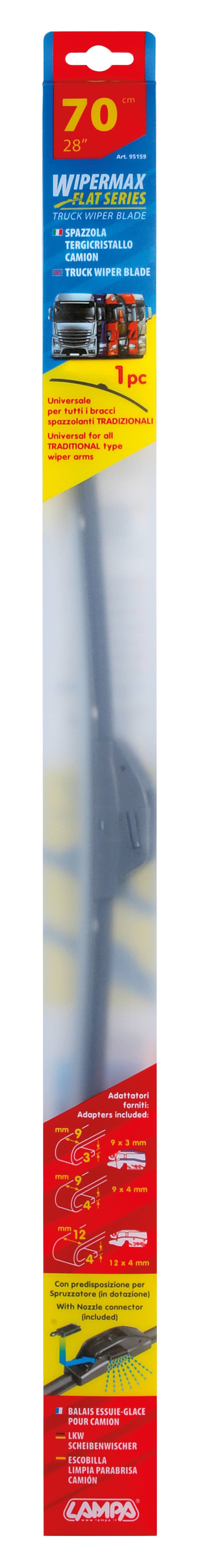 Wipemax, spazzola tergicristallo per camion e furgoni - 70 cm (28“)