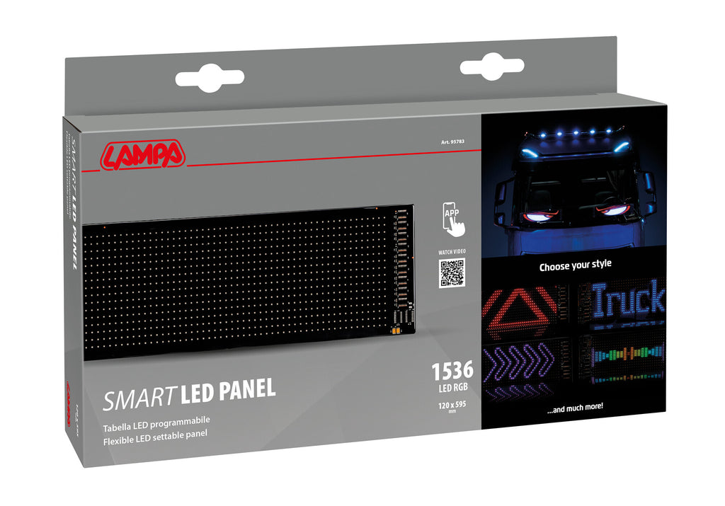 Smart Led Panel, tabella Led programmabile - 1536 Led - 120x595 mm